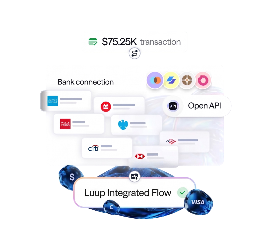 Open banking bank connection and efficient transactions visual